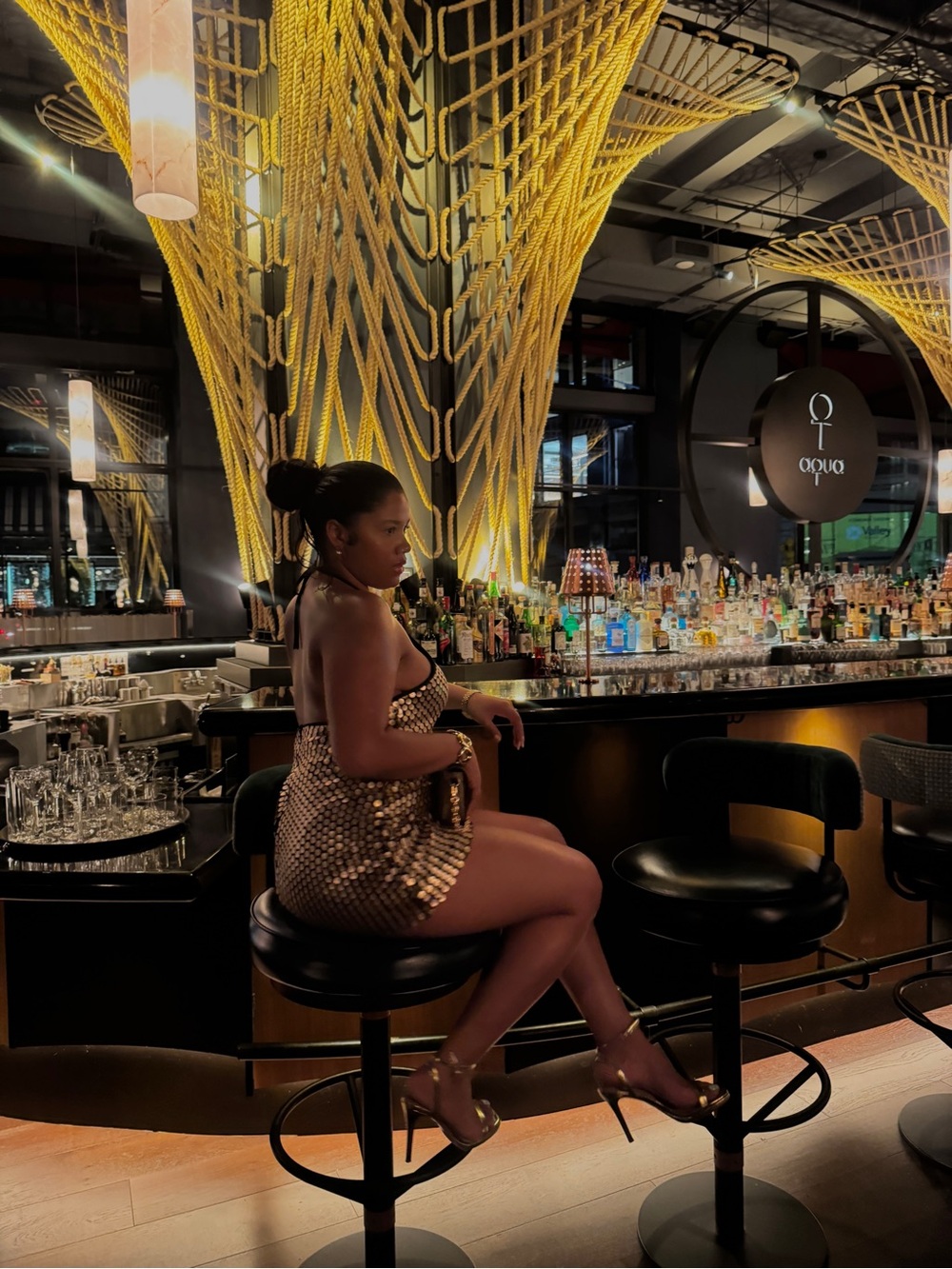 Fashion Nova Metallic Bronze Sequin Mini Dress - Picture 3 of 5
